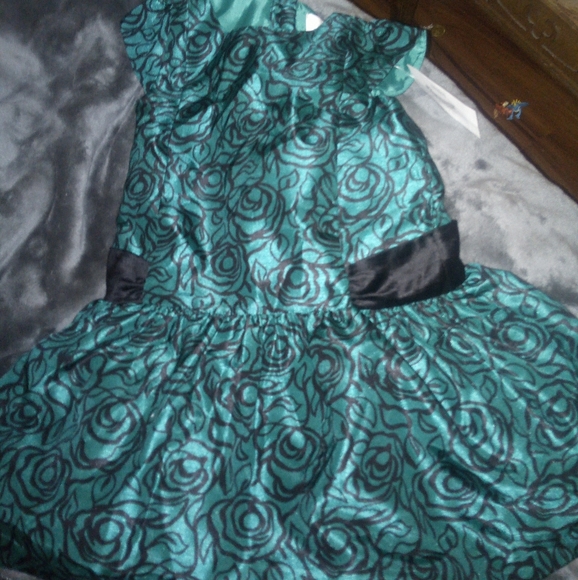 Gymboree formal dress teal black 3T NWT - Picture 1 of 2